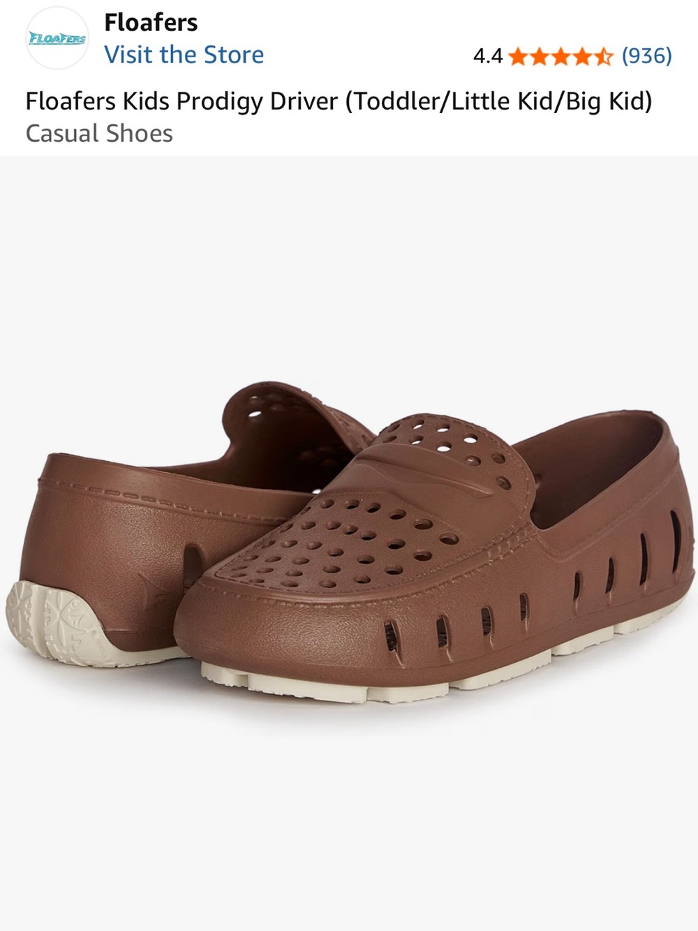 Floafers Kids Brown Prodigy Driver Slip-On Shoes